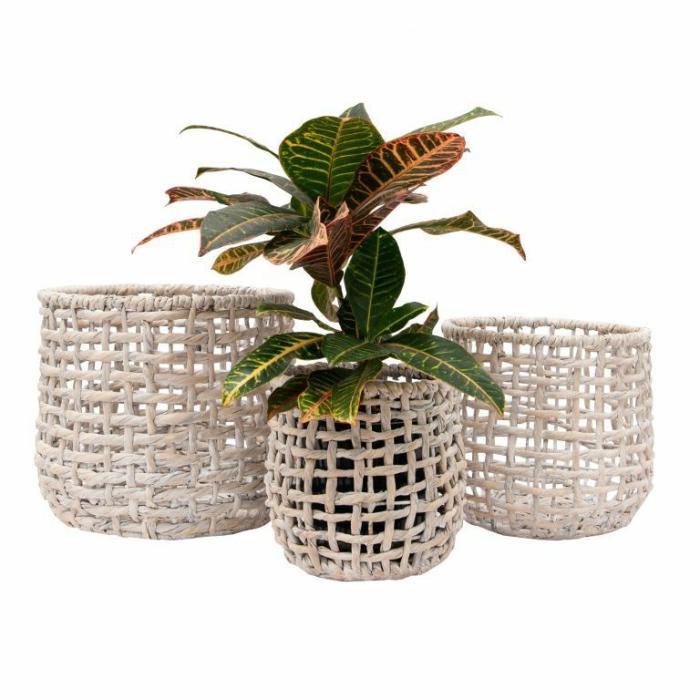 Baskets & Pot Bags | Osiris Planter Basket White Baskets & Pot Bags Baskets & Pot Bags