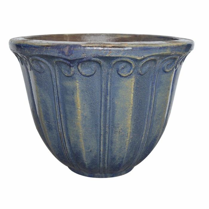 Feature Pots & Urns | Joda Round Pot Antique Blue Feature Pots & Urns Blue