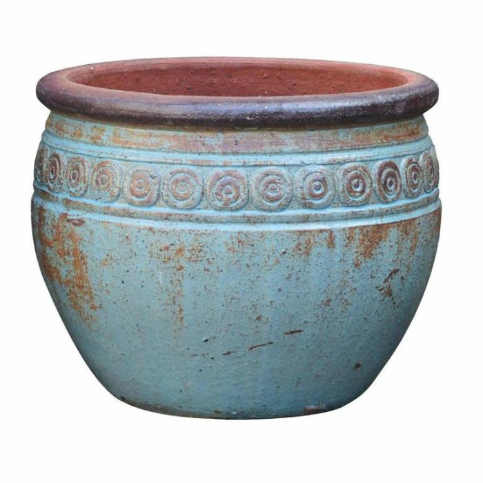 Feature Pots & Urns | Udgir Round Pot With Lip Feature Pots & Urns Aqua