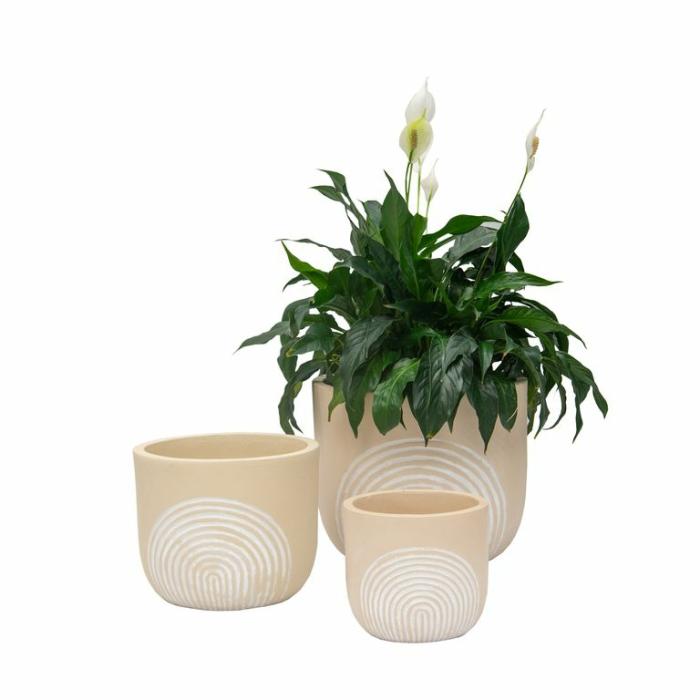 Indoor Pots | Over The Rainbow Planter Stone Indoor Pots Cream