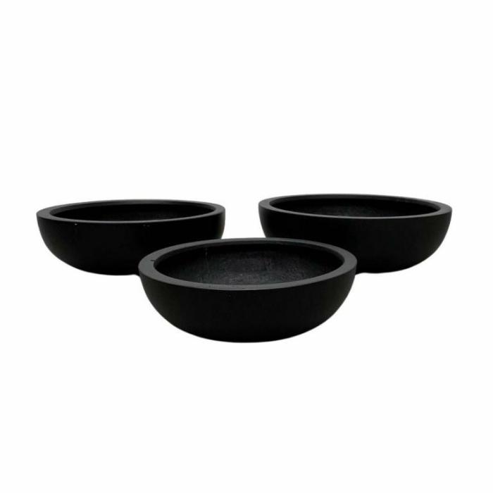 Outdoor Pots | Bowl Pot Black Outdoor Pots Black