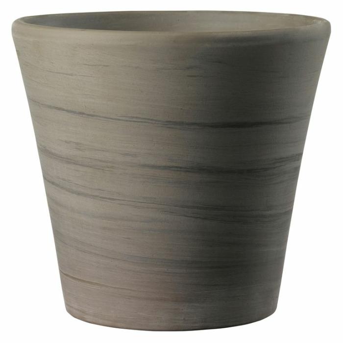 Outdoor Pots | Cono Duo Graphite And Black Stripe Outdoor Pots Grey