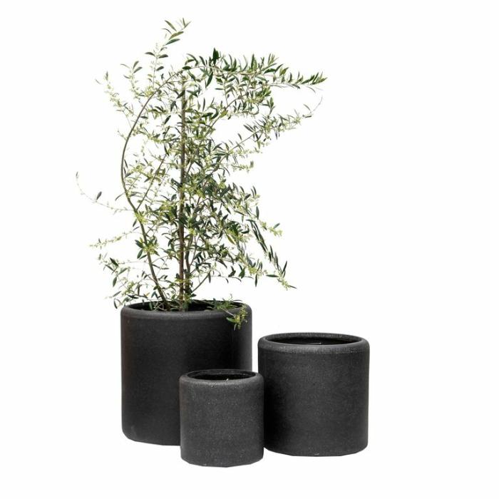 Outdoor Pots | Cylinder Pot Black Outdoor Pots Black