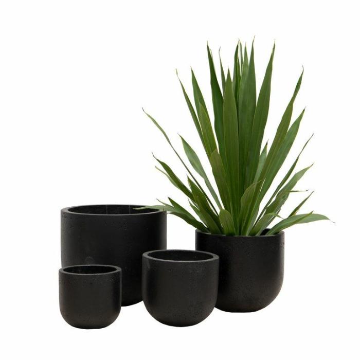 Outdoor Pots | Drum Pot Black Outdoor Pots Black