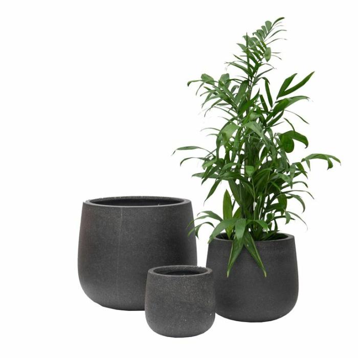 Outdoor Pots | Drum Pot Black Outdoor Pots Black