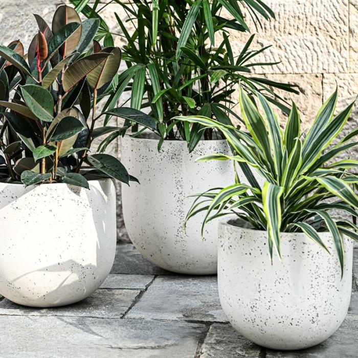 Outdoor Pots | Drum Pot White Outdoor Pots Off White