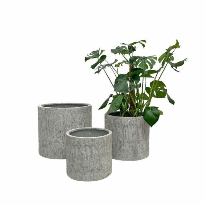 Outdoor Pots | Ellora Round Ash Grey Outdoor Pots Grey