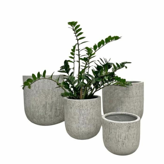 Outdoor Pots | Ellora Tall Drum Ash Grey Outdoor Pots Grey