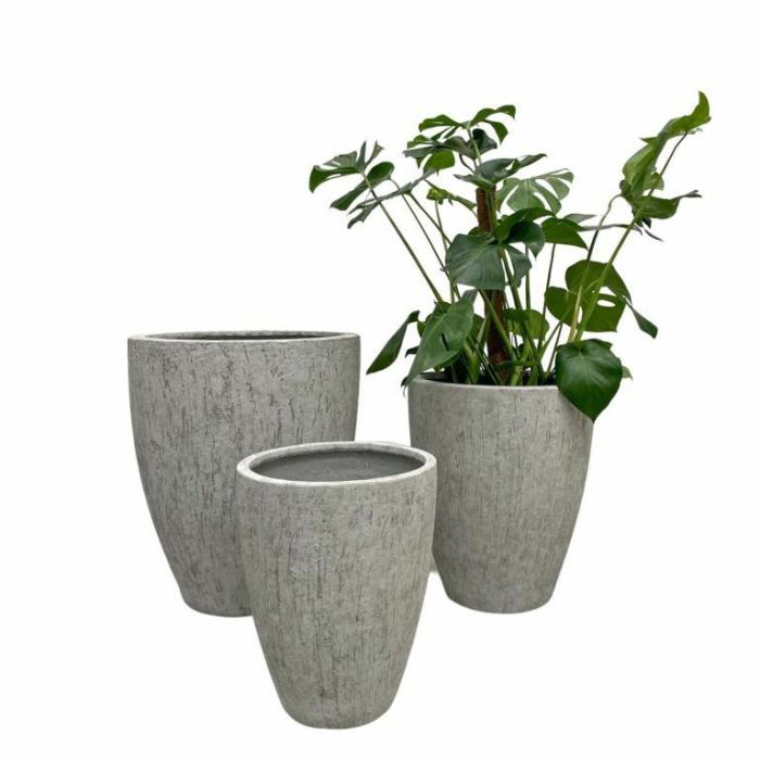 Outdoor Pots | Ellora Tall Egg Ash Grey Outdoor Pots Grey