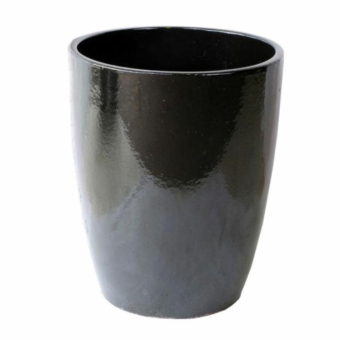 Outdoor Pots | Glazed Cylinder Pot Black Outdoor Pots Black