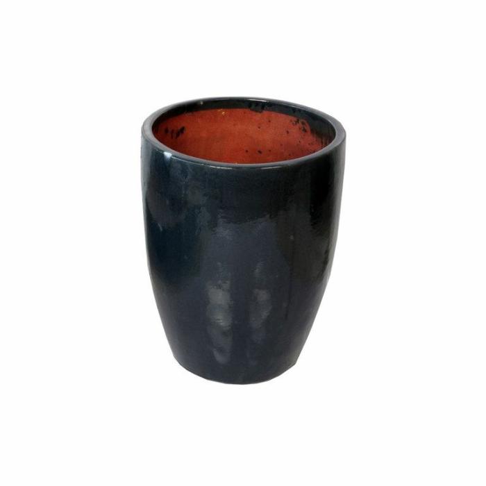 Outdoor Pots | Glazed Cylinder Pot Grey Outdoor Pots Grey