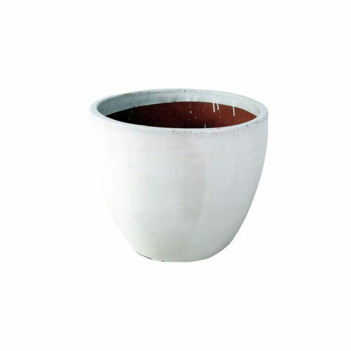 Outdoor Pots | Glazed Egg Pot White Outdoor Pots Outdoor Pots