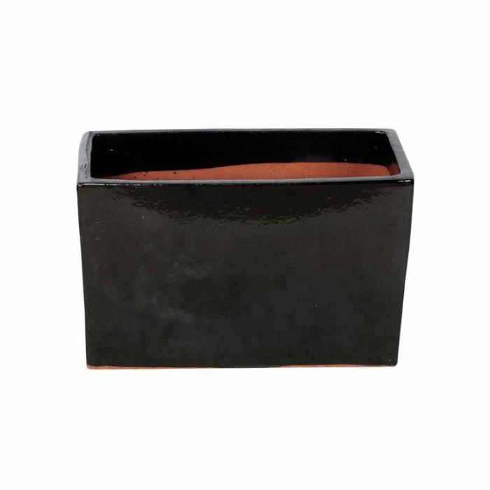 Outdoor Pots | Glazed Euro Trough Black Outdoor Pots Black