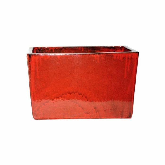 Outdoor Pots | Glazed Euro Trough Red Outdoor Pots Outdoor Pots