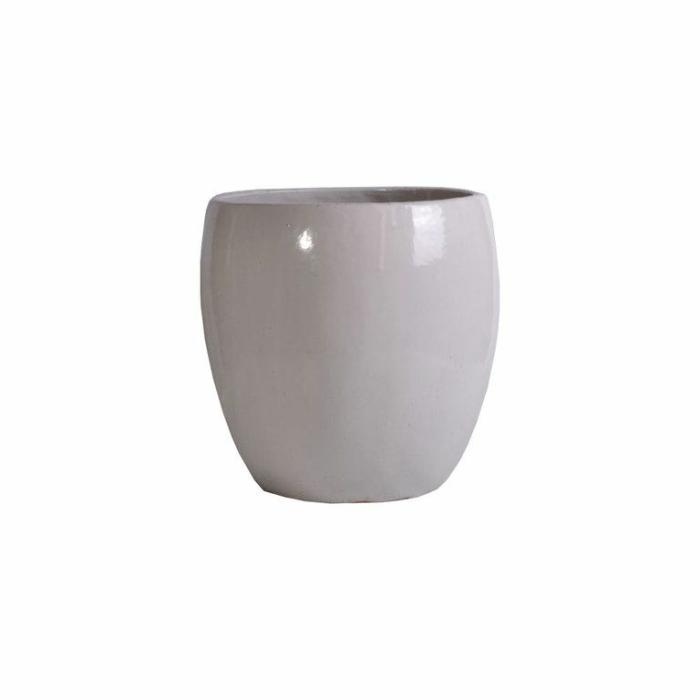 Outdoor Pots | Glazed Round Pot White Outdoor Pots Outdoor Pots