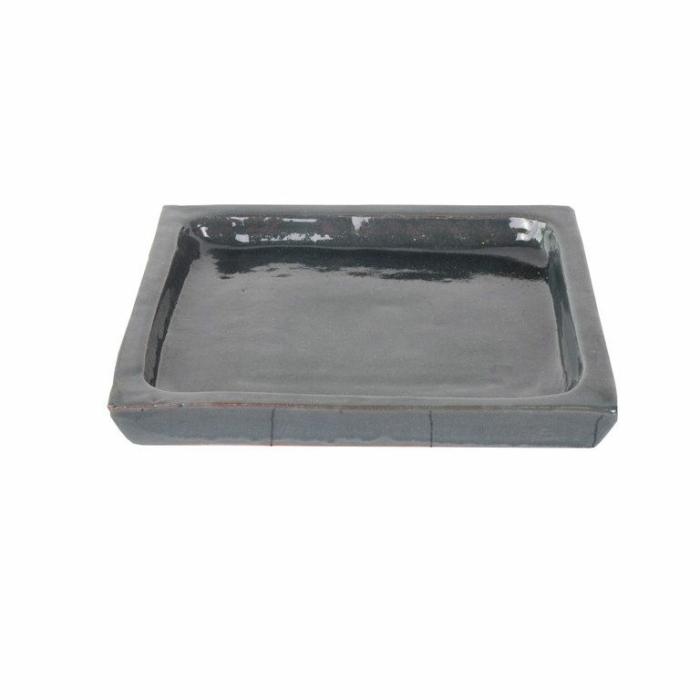 Outdoor Pots | Glazed Square Saucer Grey Outdoor Pots Grey