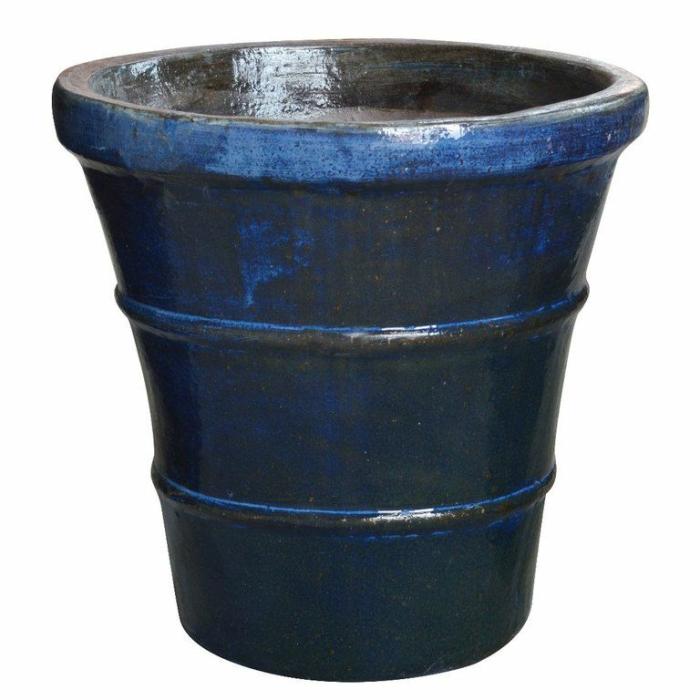 Outdoor Pots | Gotland Round Pot With Lip Antique Blue Feature Pots & Urns Blue