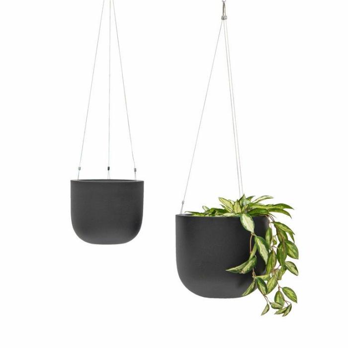 Outdoor Pots | Hanging Planter Black Outdoor Pots Black