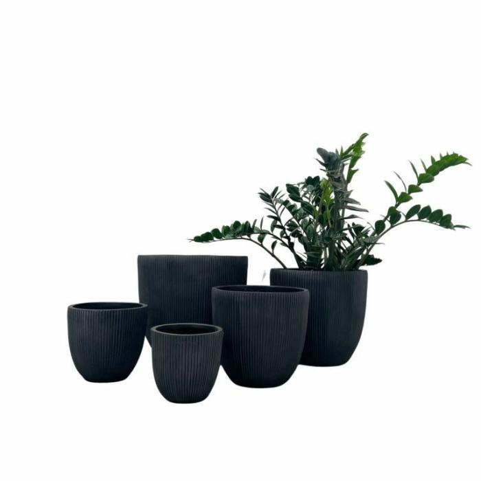 Outdoor Pots | Round Pot Black Outdoor Pots Black