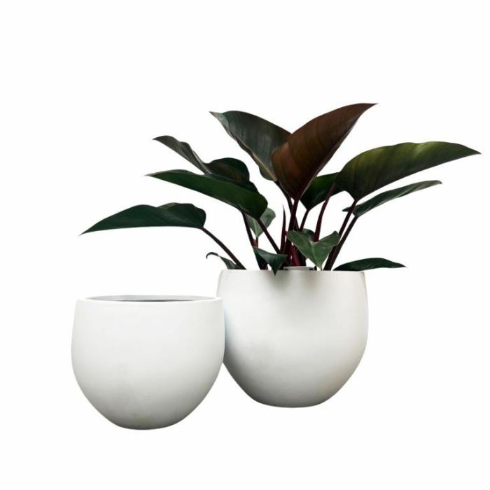 Outdoor Pots | Round Pot White Outdoor Pots Outdoor Pots