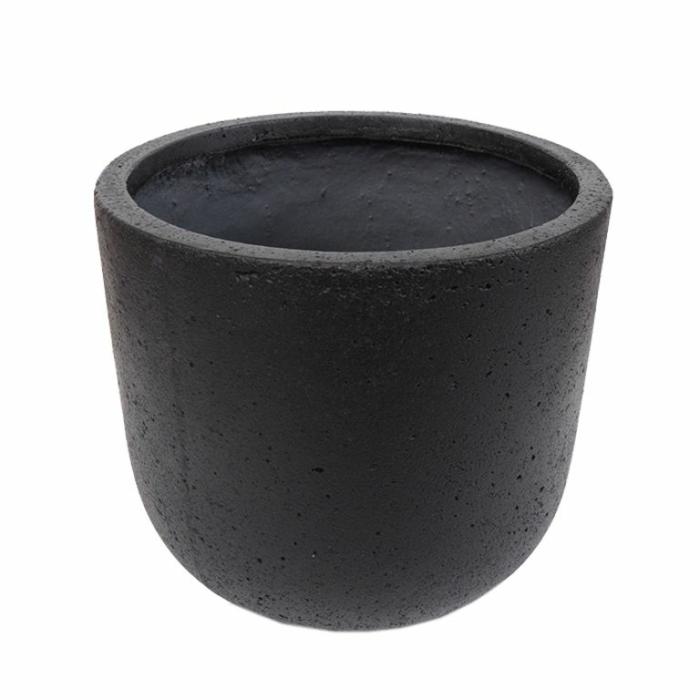 Outdoor Pots | Tall Drum Pot Black Outdoor Pots Black