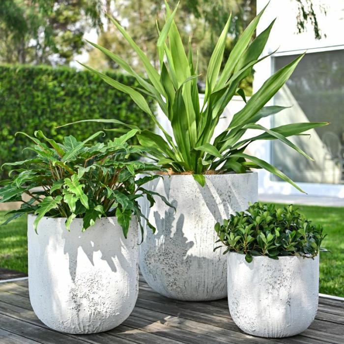 Outdoor Pots | Tasman Cylinder Pot Antique White Outdoor Pots Outdoor Pots