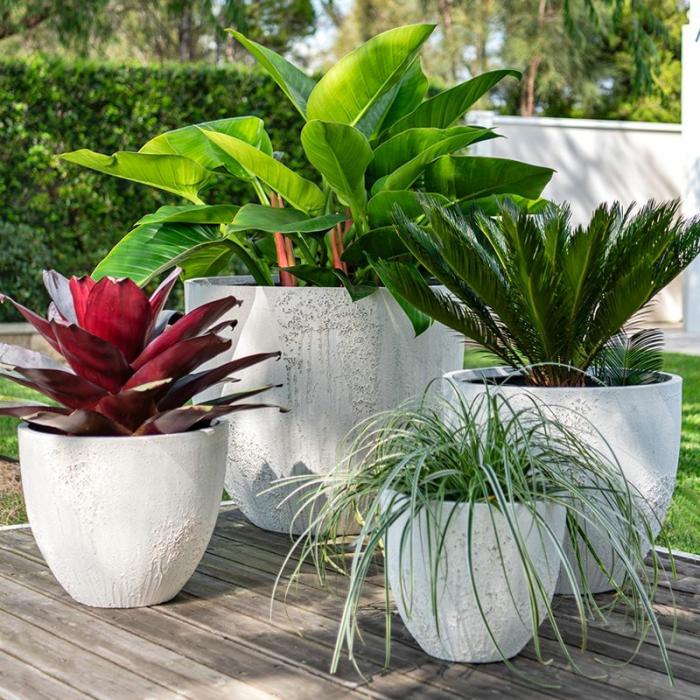 Outdoor Pots | Tasman Round Pot Antique White Outdoor Pots Outdoor Pots