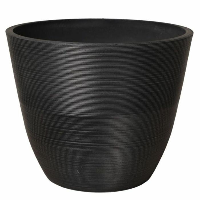 Plastic Pots | Full Rim Round Planter Plastic Pots Black