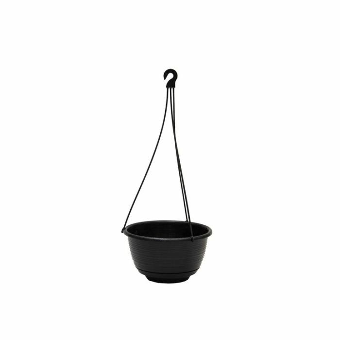 Plastic Pots | Grecian Basket Black Plastic Pots Black