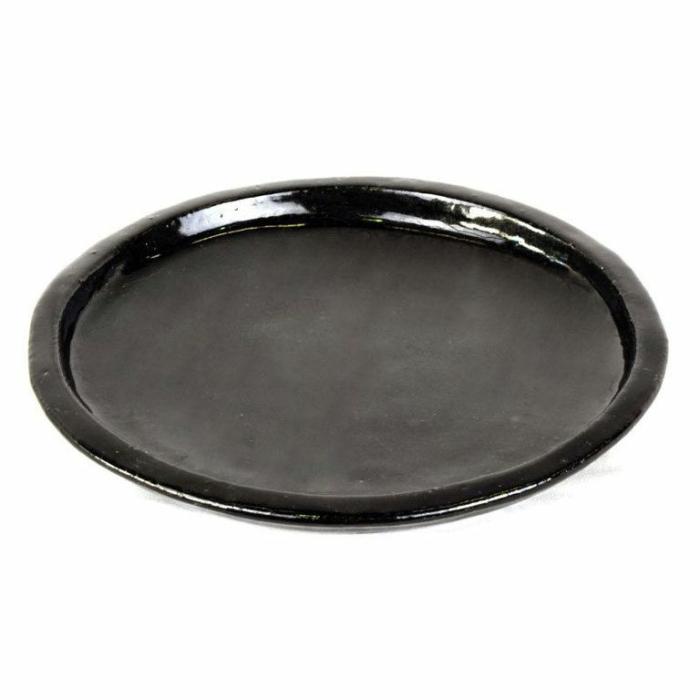 Pot Stands Feet & Saucers | Glazed Round Saucer Black Outdoor Pots Black