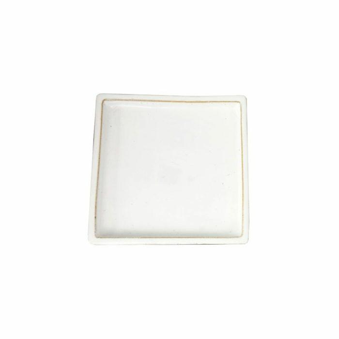 Pot Stands Feet & Saucers | Glazed Square Saucer White Outdoor Pots Outdoor Pots