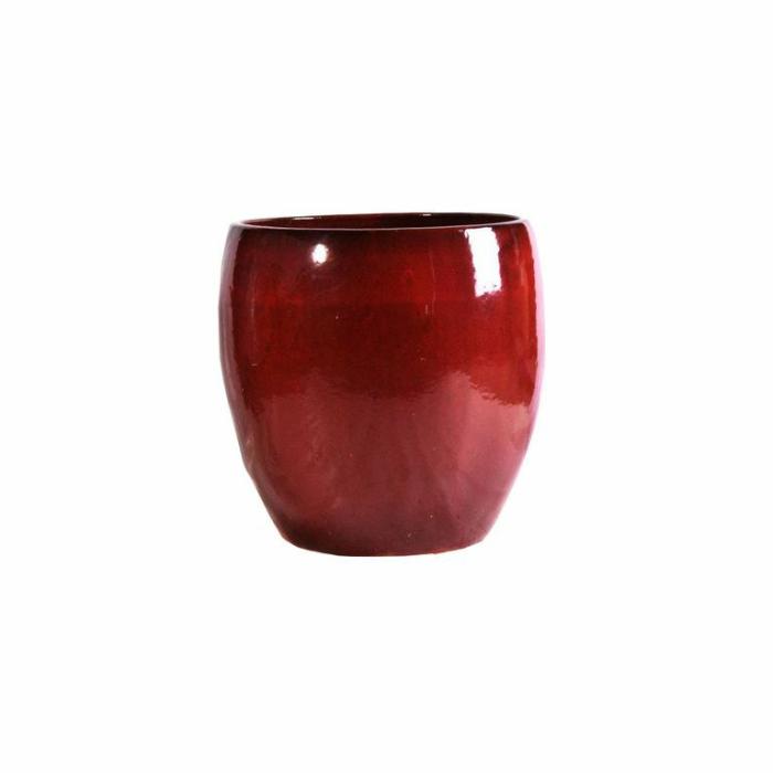 Outdoor Pots | Glazed Round Pot Red Outdoor Pots Outdoor Pots