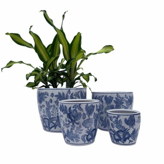 Indoor Pots | Tao Oriental Planter Indoor Pots Blue